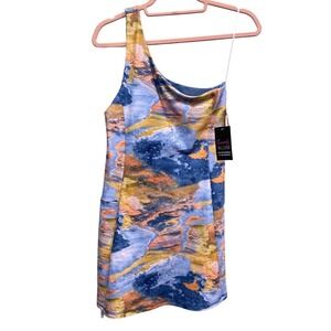 DSG Twitch + Allison momentum Exercise Dress Abstract Marble Blue small